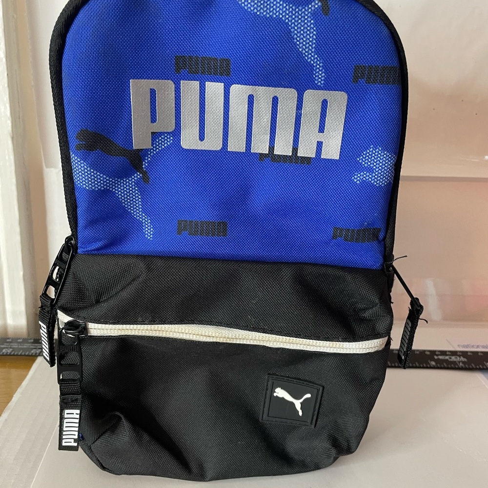 Puma Blue and Black Logo Mini Backpack